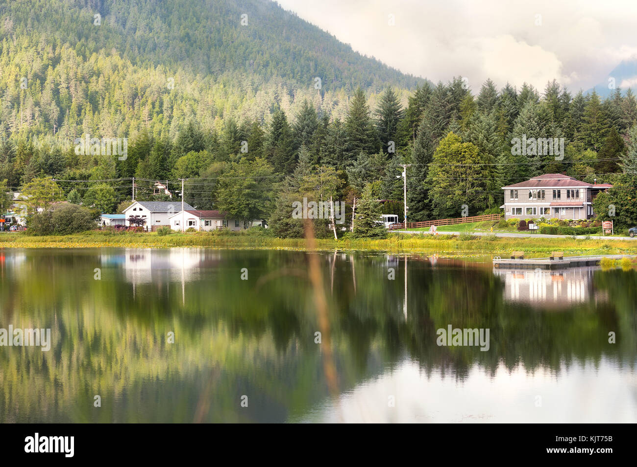 Scenery view of the Swan Lake at Halibut point road, Sitka, Alaska