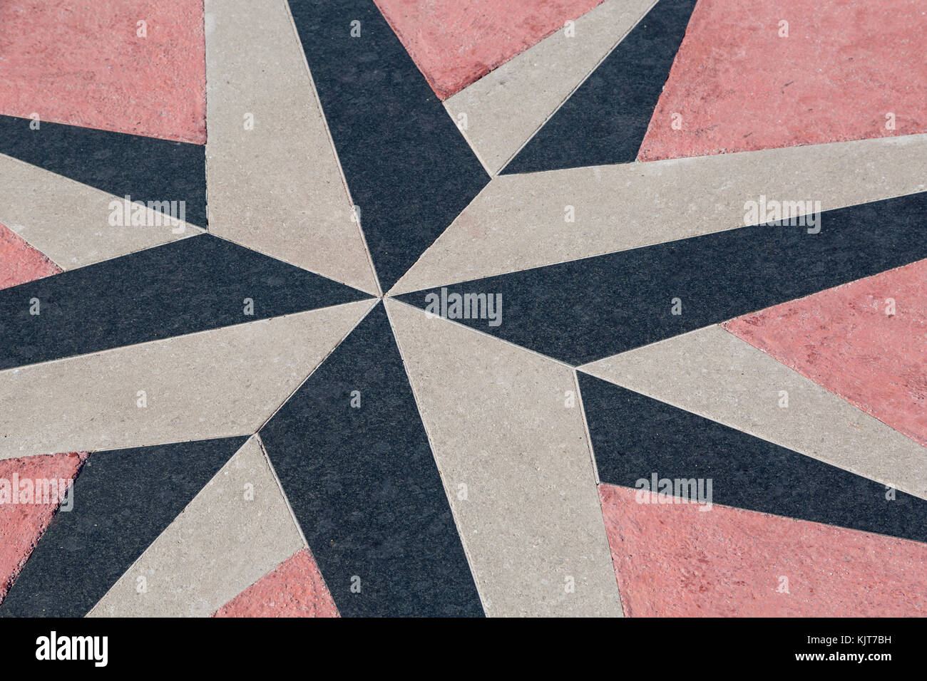 Artwork of a compass rose on a floor in Triest, Italy Stock Photo