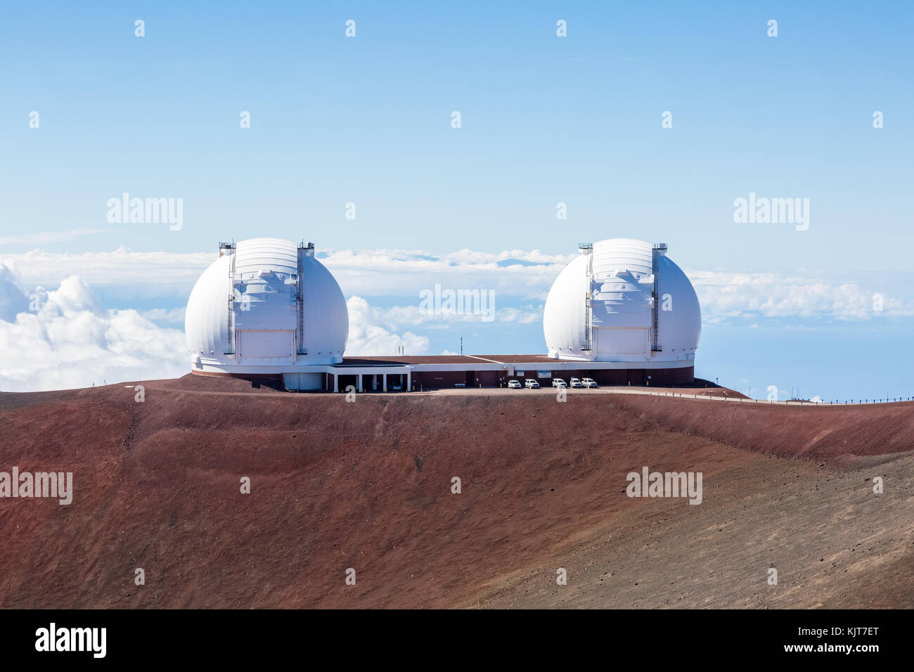 Keck I and Keck II telescopes on Mauna Kea, Hawaii, USA Stock Photo
