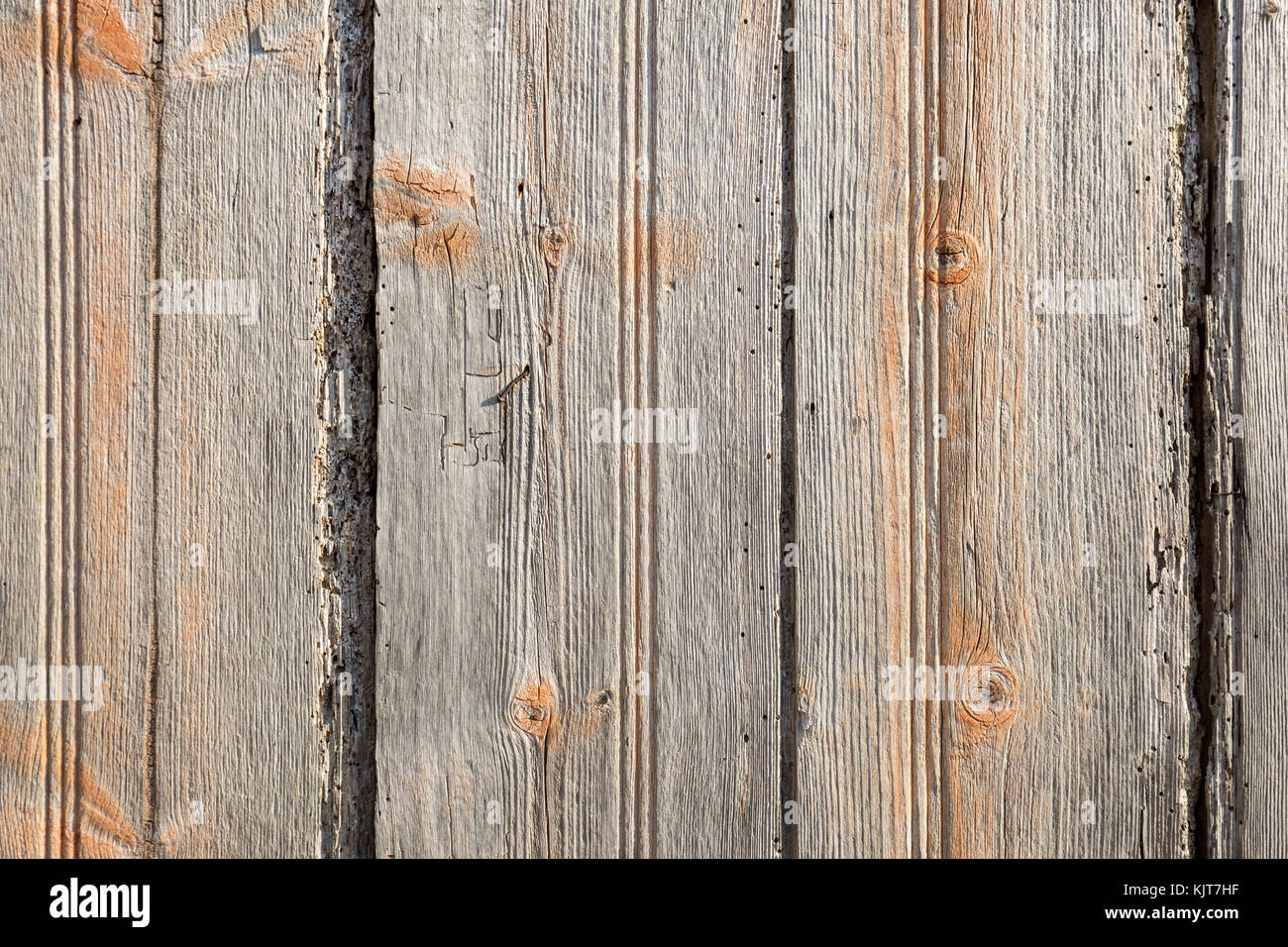 Vertical weathered old wooden planks Stock Photo