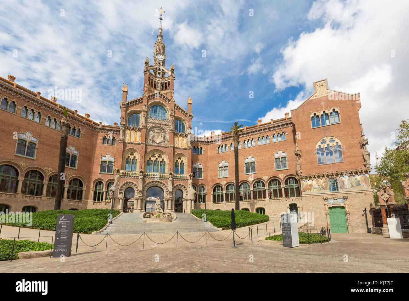 Facade of Hospital de la Santa Creu i Sant Pau in Barcelona, Spain Stock Photo
