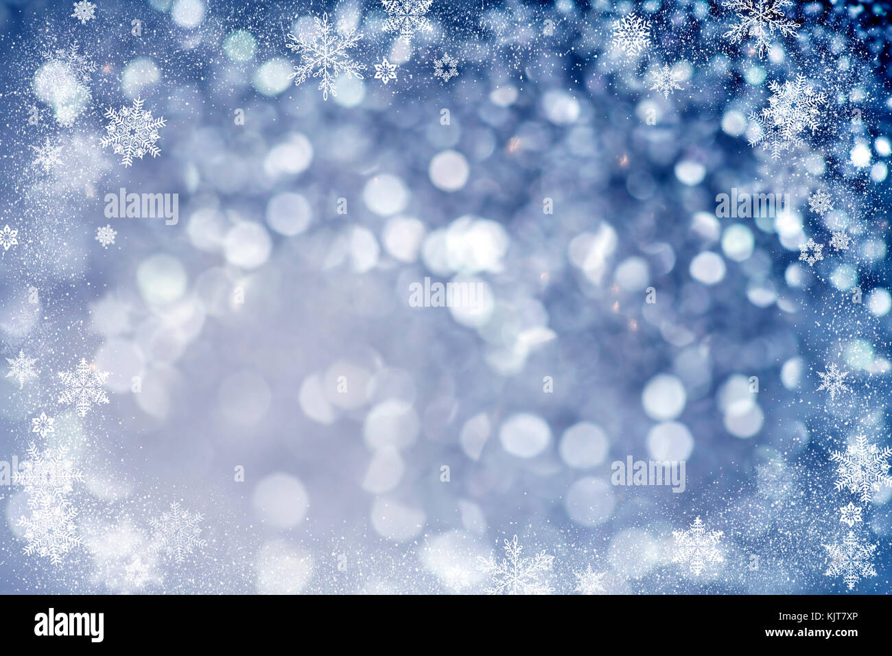 Magic blue holiday abstract glitter background with blinking stars and ...
