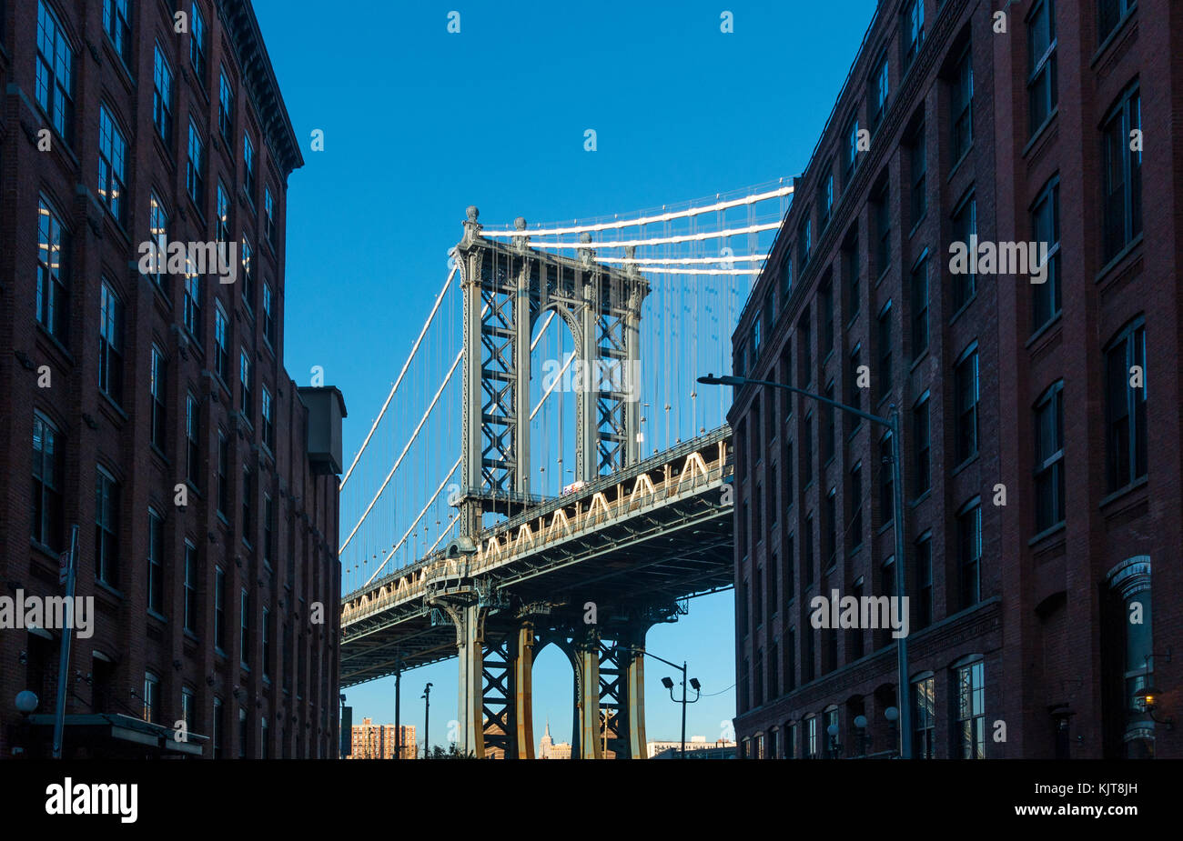 The Manhattan Bridge Seen From Dumbo In Brooklyn Stock Photo Alamy