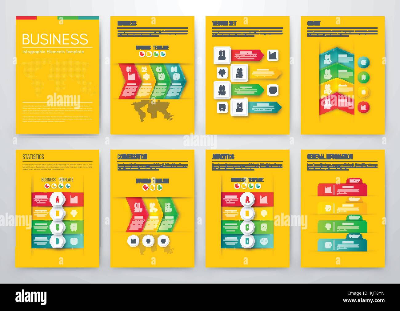 Set with infographics. Data and information visualization. Template ...