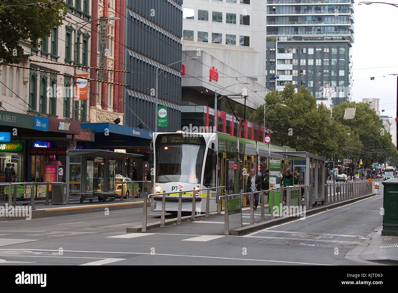 Melbourne City Electric Tram Elizabeth Street Melbourne Australia Stock Photo