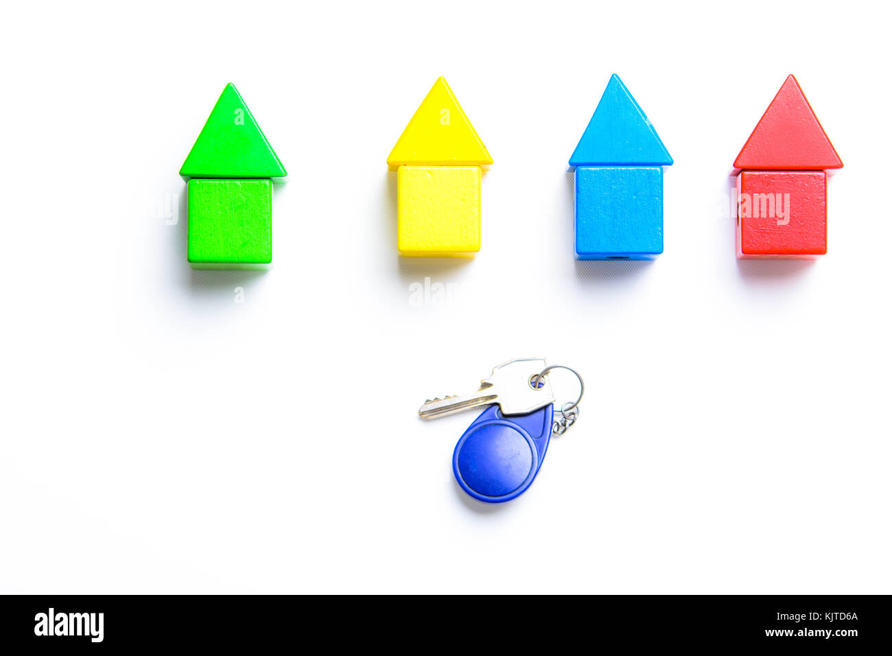 Choose to buy a type of house. Shapes and color of a house. Stock Photo