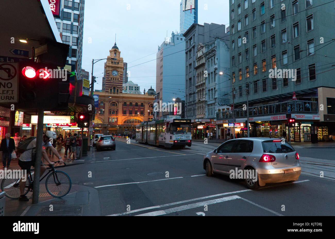 Melbourne Tram terminal at Flinders Street Railway Station on Elizabeth