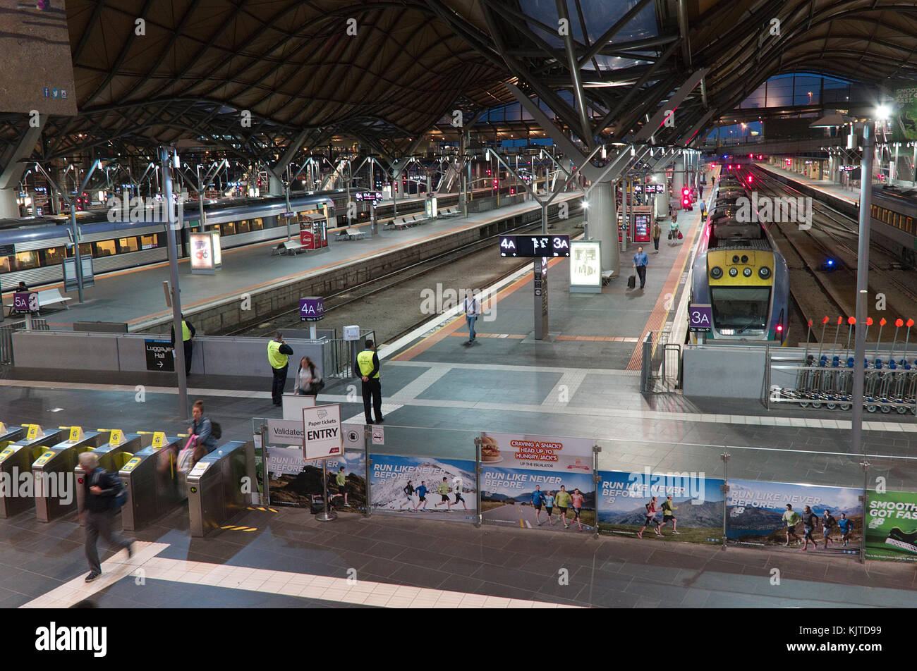 Interior of the Southern Cross Railway Station Melbourne Victoria Australia Stock Photo