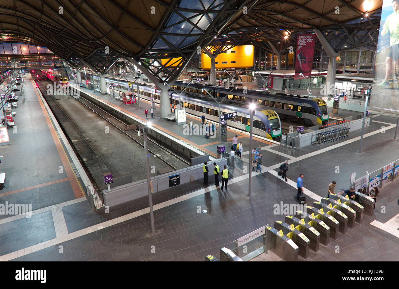 Interior of the Southern Cross Railway Station Melbourne Victoria Australia Stock Photo