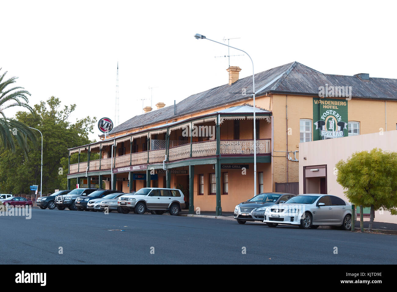 Vandenberg Hotel - Fronting Victoria Square and the Court House, the original part of this hotel was built before 1879.  Named after its first owner,  Stock Photo