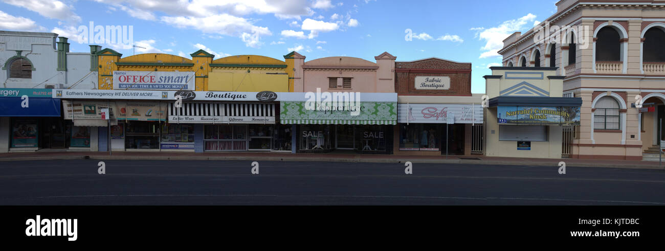 Historic retail streetscape of Maitland Street Narrabri New South Wales Australia Stock Photo