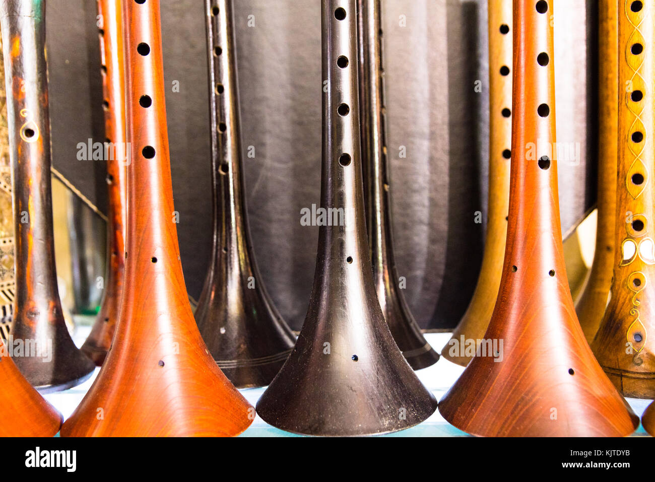 Many Traditional Turkish wooden instrument Zurna(clarion) are sale on a  stall in Grand Bazaar,Istanbul,Turkey Stock Photo - Alamy