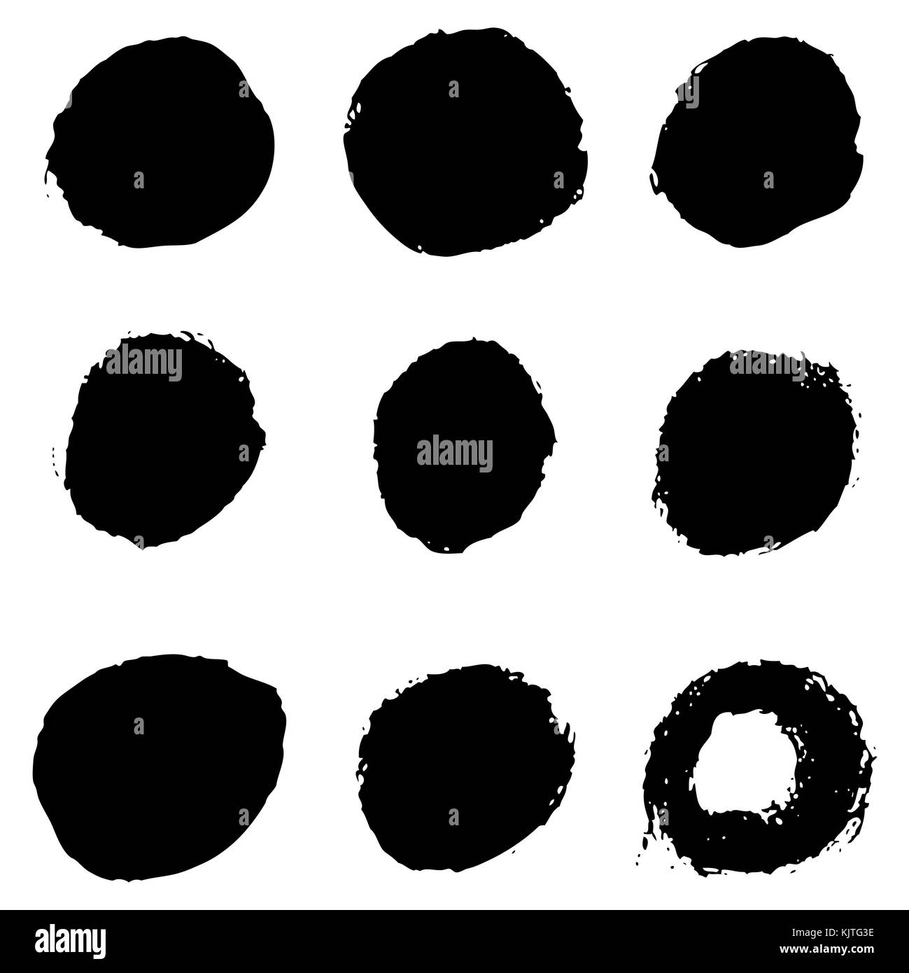 set of grunge stains isolated on white background. Vector illustration Stock Photo