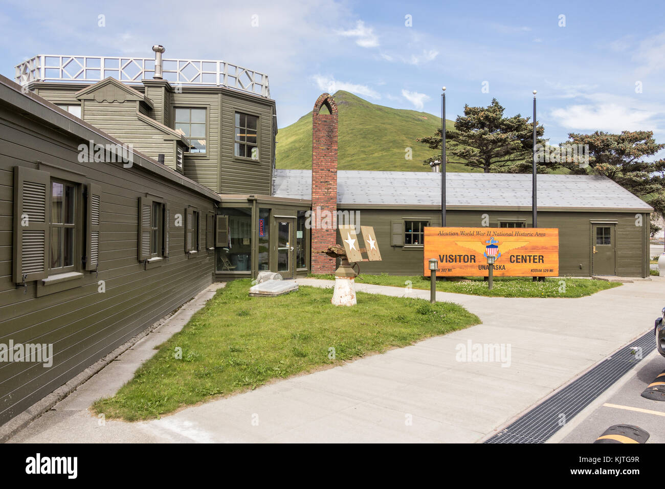 Dutch Harbor, Unalaska, Alaska, USA - August 14th, 2017: The Visitor Center of Unalaska, Dutch Harbor, Alaska. Stock Photo