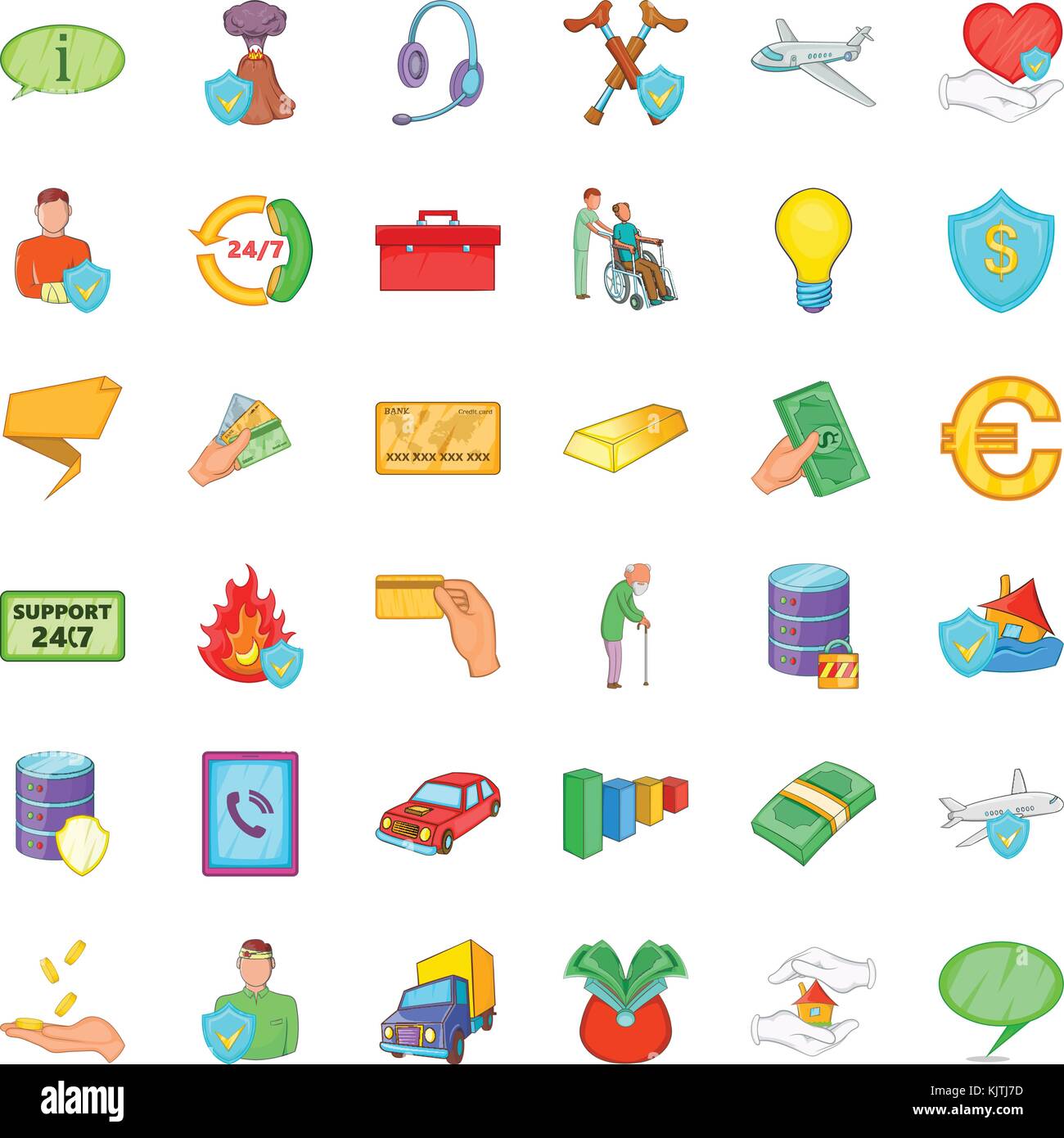 Safe icons set, cartoon style Stock Vector Image & Art - Alamy