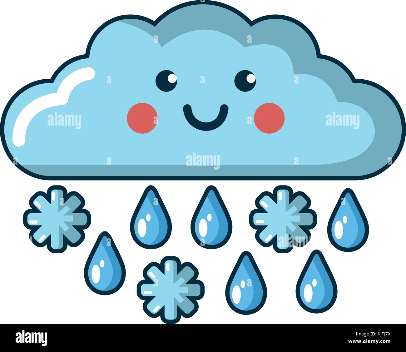 Snow and rain icon, cartoon style Stock Vector Image & Art - Alamy