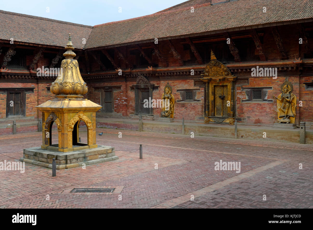 Mul Chowk courtyard, Taleju Bhawani Goddess Temple, Hanuman Dhoka Royal Palace, Patan Durbar Square, Unesco World Heritage Site, Kathmandu valley, Lal Stock Photo