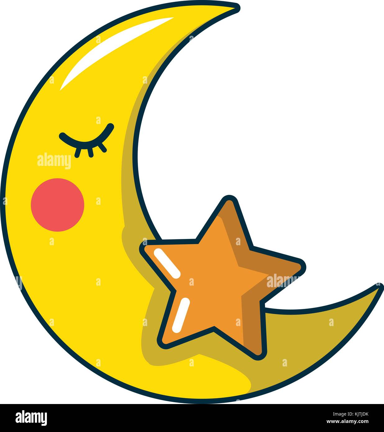 Crescent moon icon, cartoon style Stock Vector Image & Art - Alamy