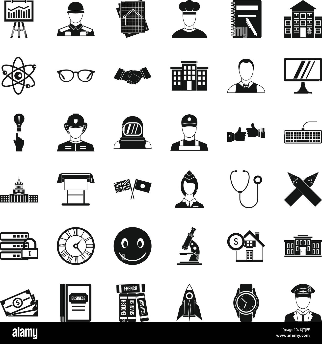 Science icons set, simple style Stock Vector Image & Art - Alamy