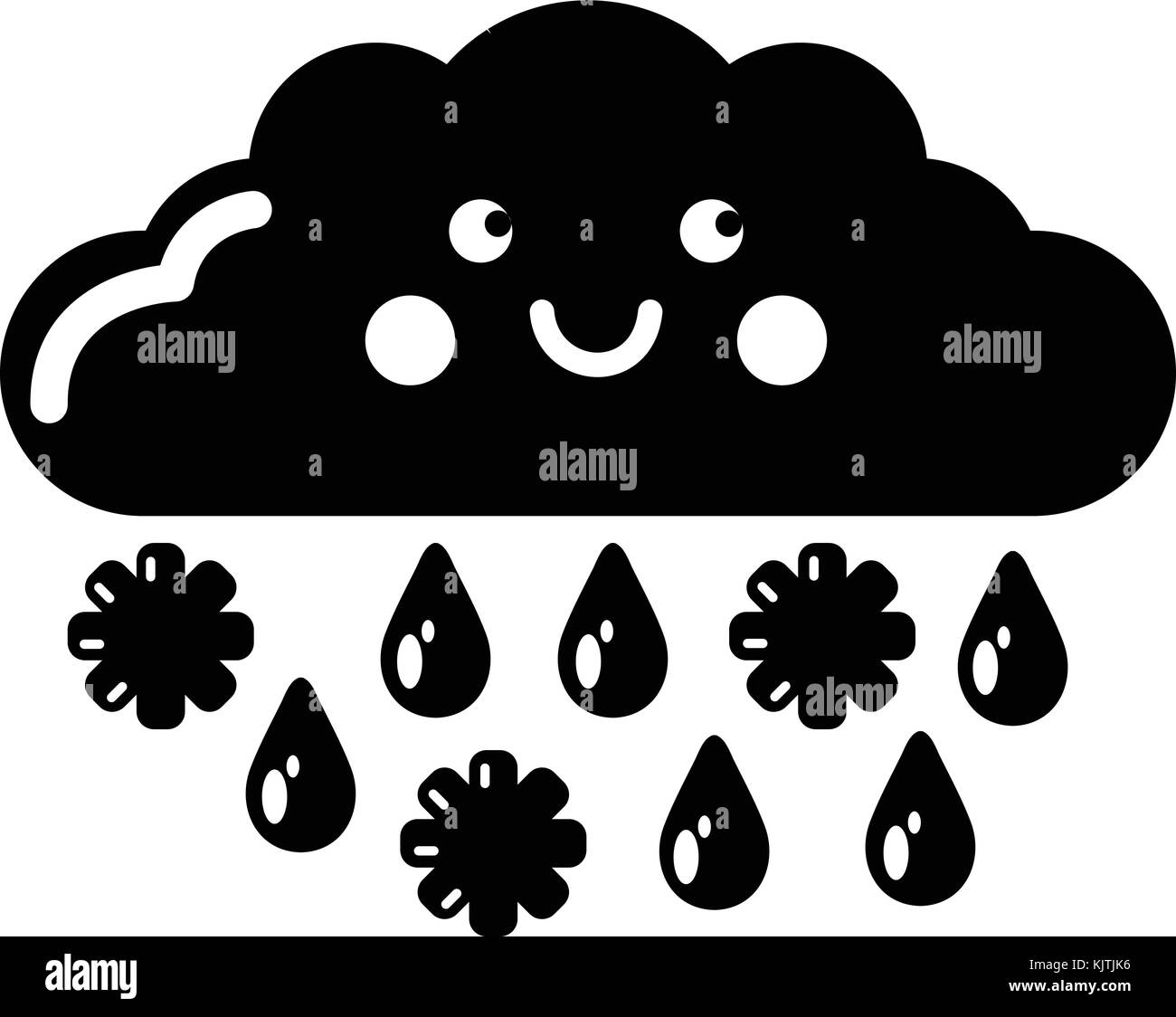 Snow and rain icon, simple style Stock Vector Image & Art - Alamy