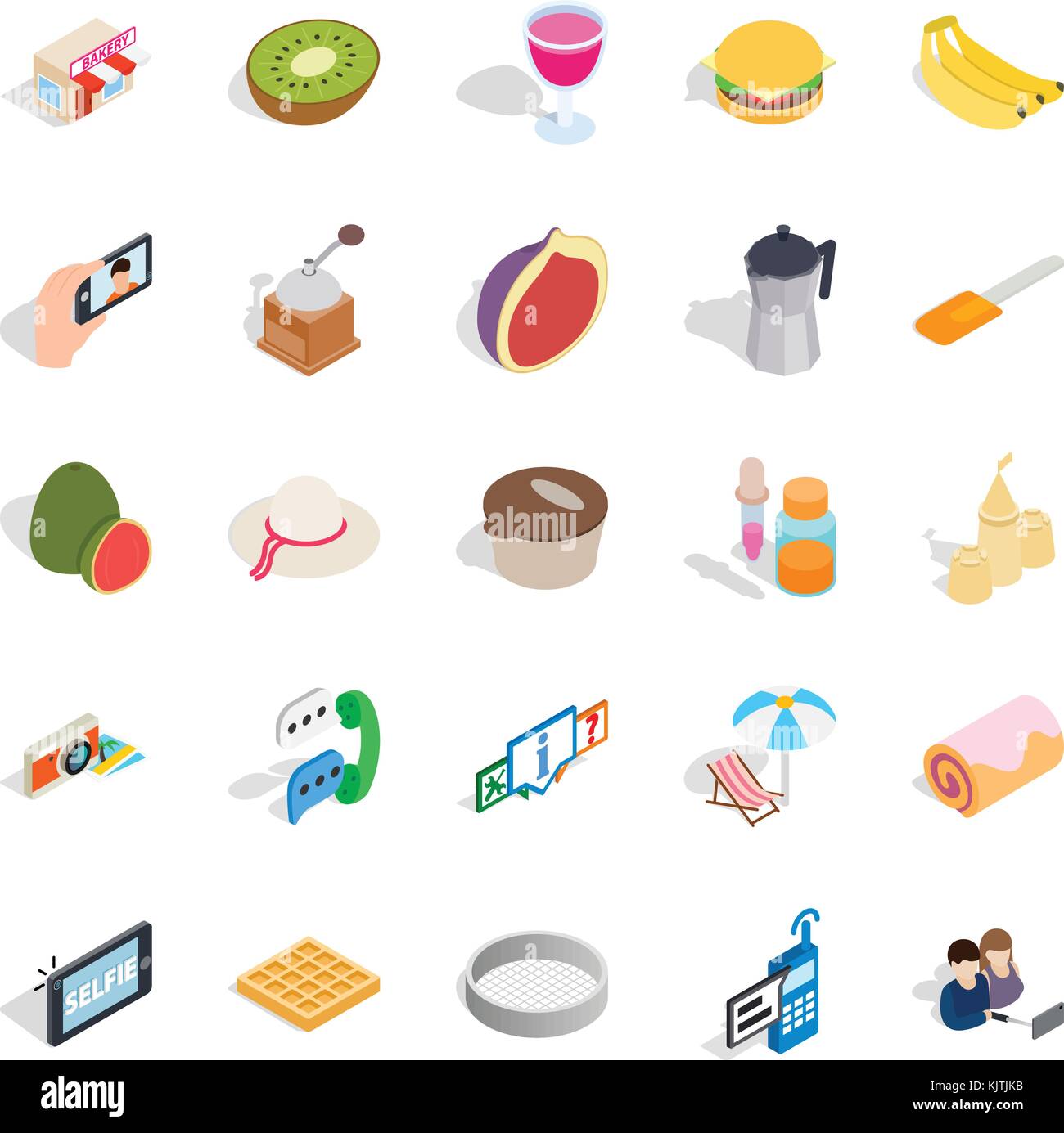 Sweet food icons set, isometric style Stock Vector Image & Art - Alamy