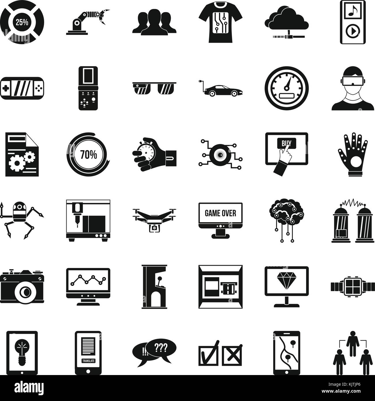 Game over icons set, simple style Stock Vector Image & Art - Alamy