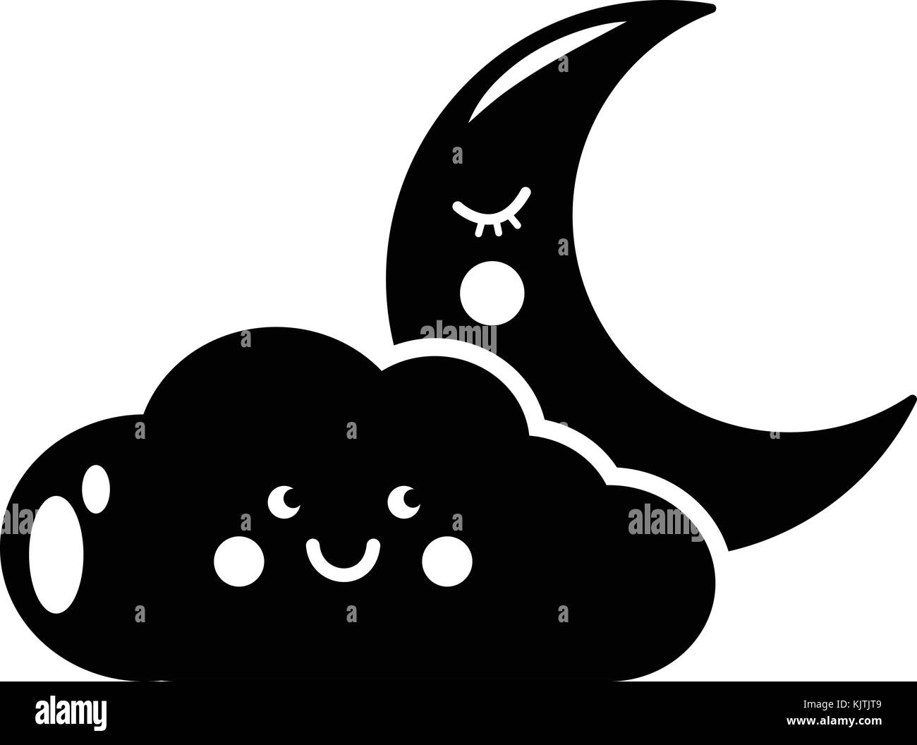 Moon and cloud icon, simple style Stock Vector Image & Art - Alamy