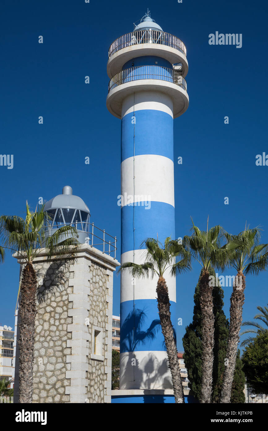 Spain, Andalucia, Costa del Sol, Torre del Mar, Lighthouses Stock Photo