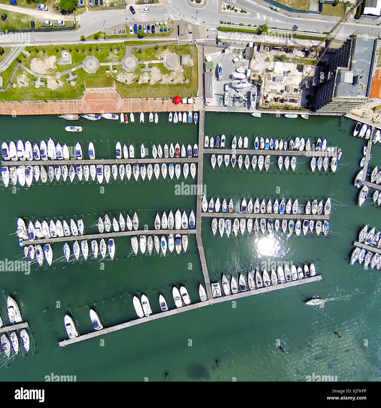Aerial view of a yachting club in Sottomarina, Venice Stock Photo