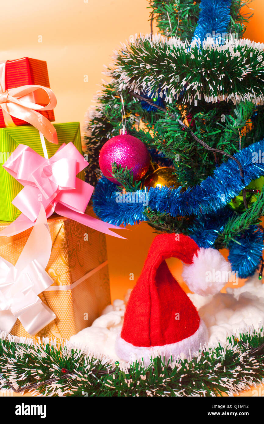 Ecologic Christmas tree made from gift boxes and rustic Christmas