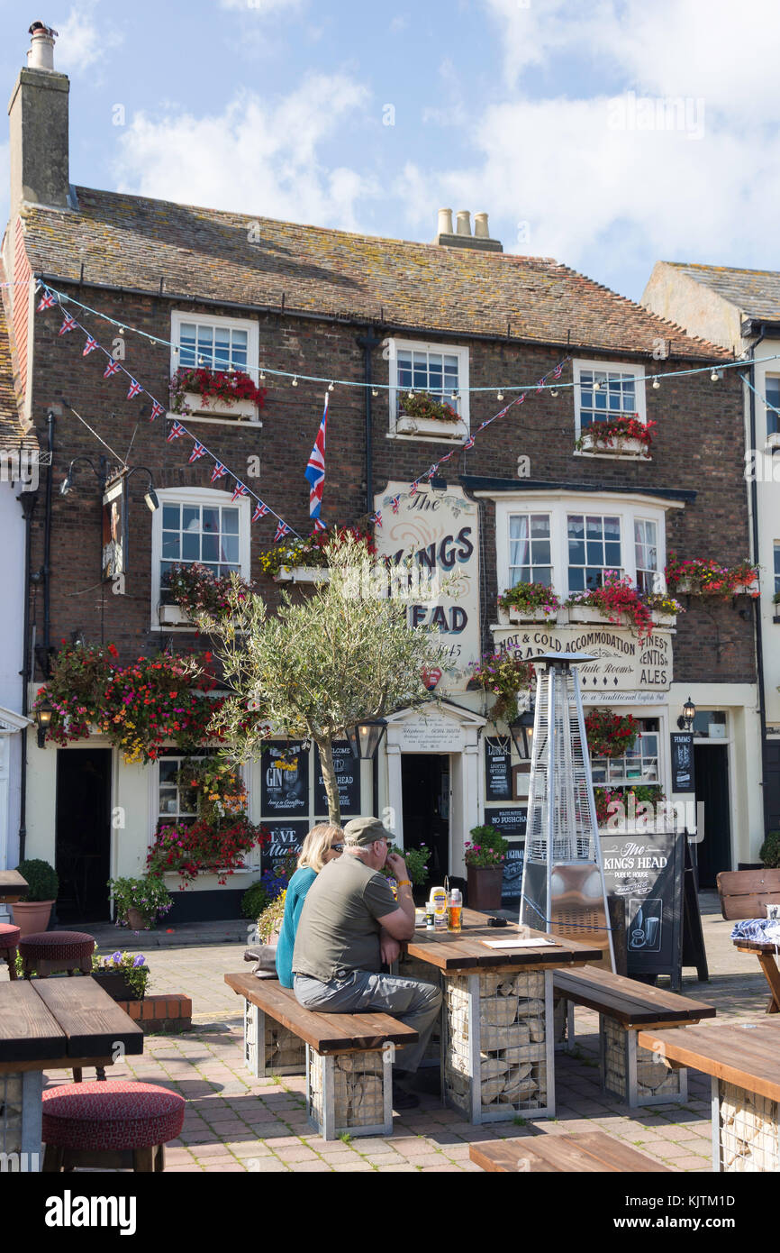 17th century King's Head Pub garden terrace, Beach Street, Deal, Kent, England, United Kingdom