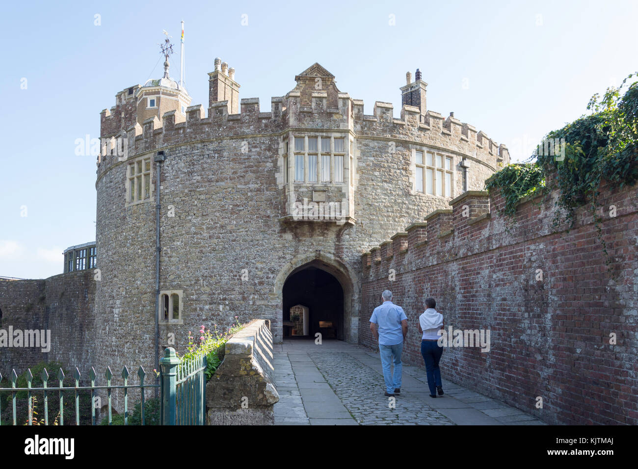 The gatehouse entrance of Walmer Castle & Gardens, Kingsdown Road, Walmer, Deal, Kent, England, United Kingdom Stock Photo