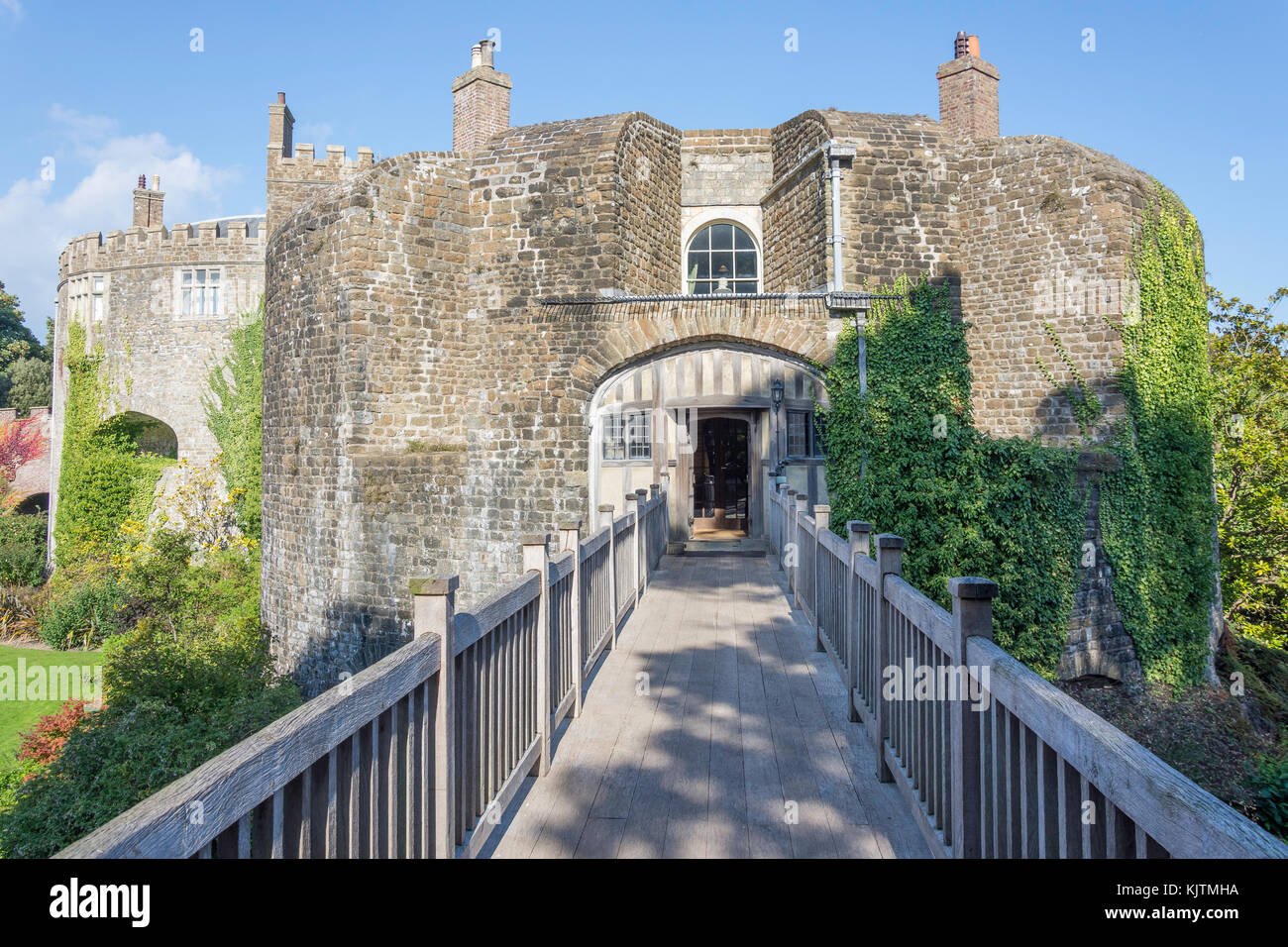 Walkway to garden at Walmer Castle & Gardens, Kingsdown Road, Walmer, Deal, Kent, England, United Kingdom Stock Photo