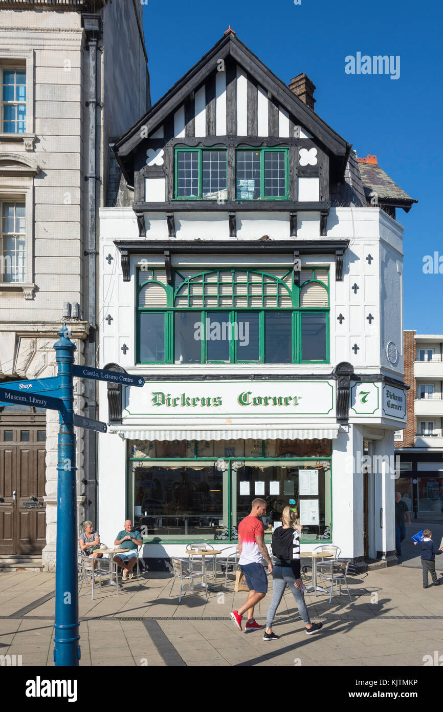 Dickens Corner Cafe, Market Square, Dover, Kent, England, United Kingdom Stock Photo