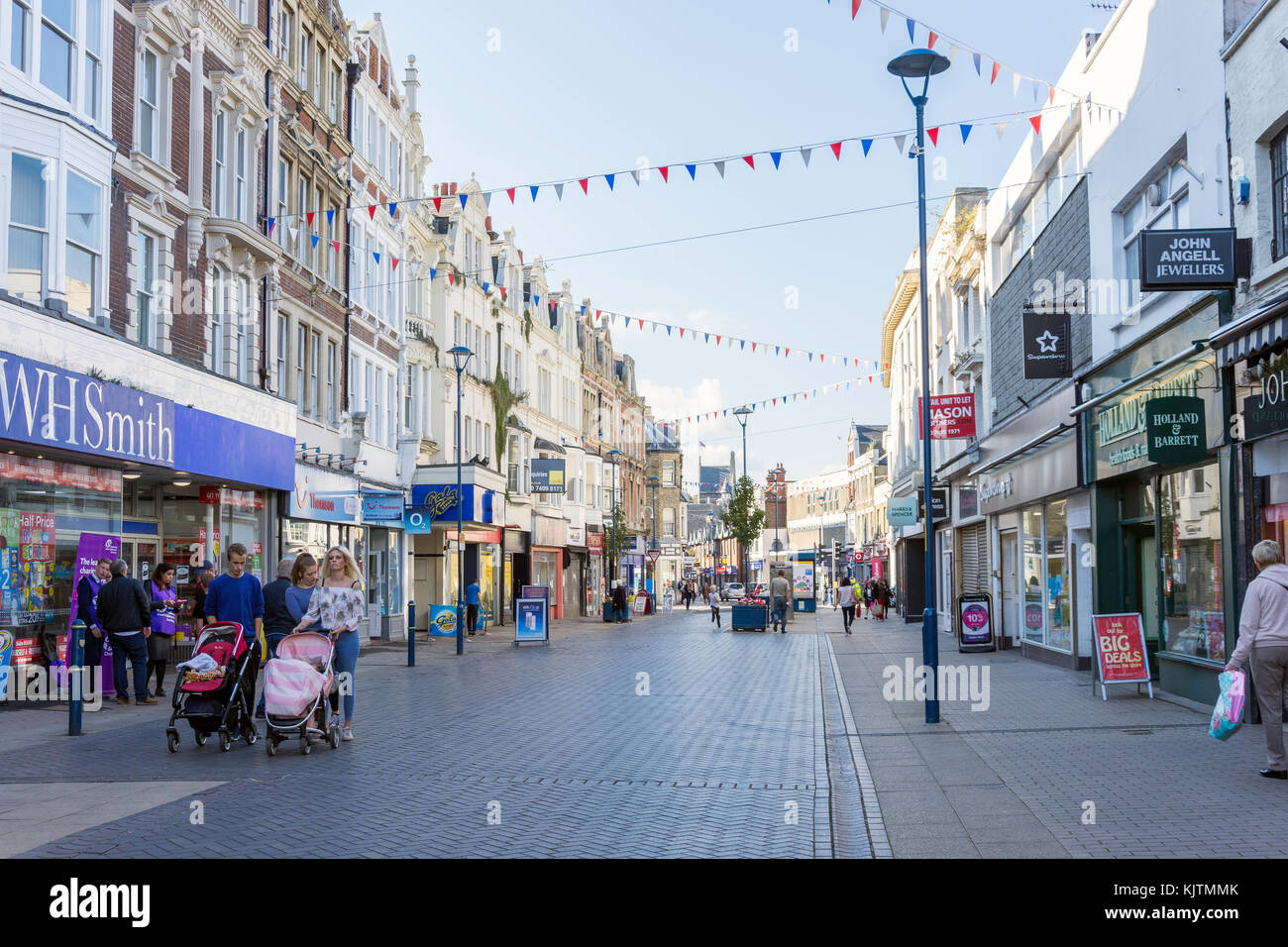 Pedestrianised Biggin Street, Dover, Kent, England, United Kingdom Stock Photo