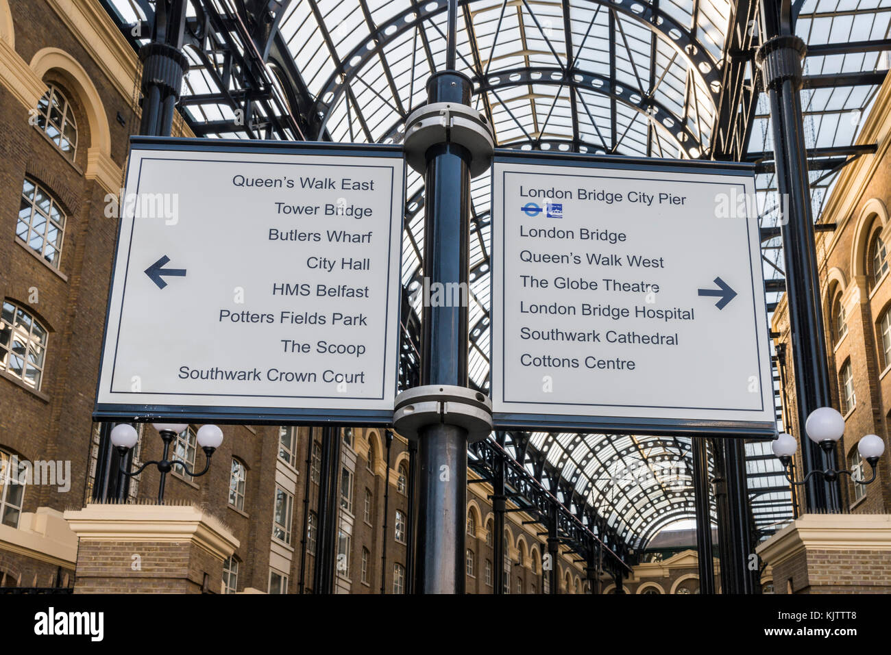 Major attractions near Hay's Galleria, London Borough of Southwark, UK Stock Photo