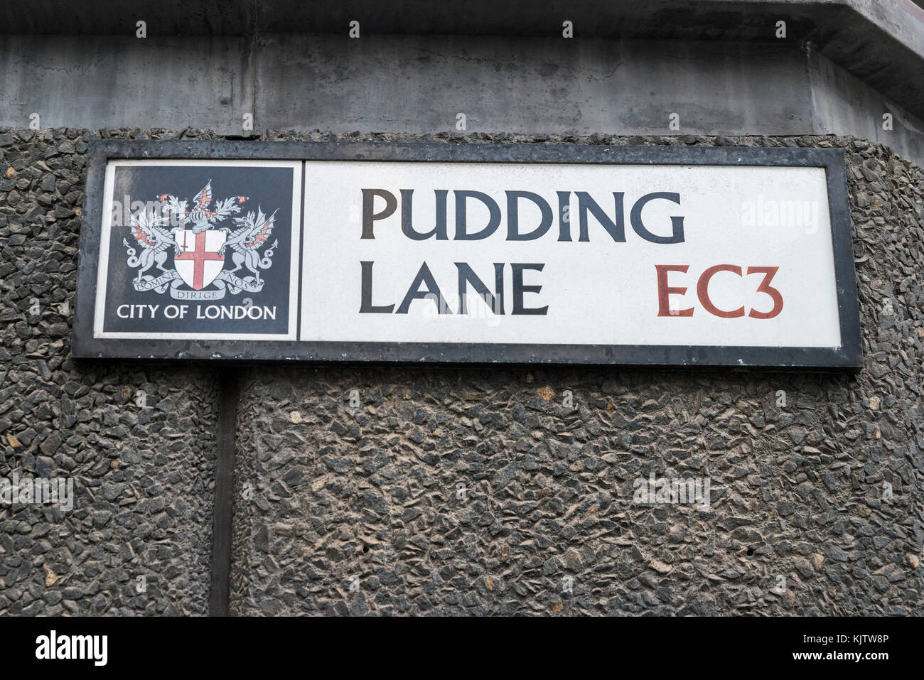 Pudding Lane in the City of London, location of where the Great Fire of