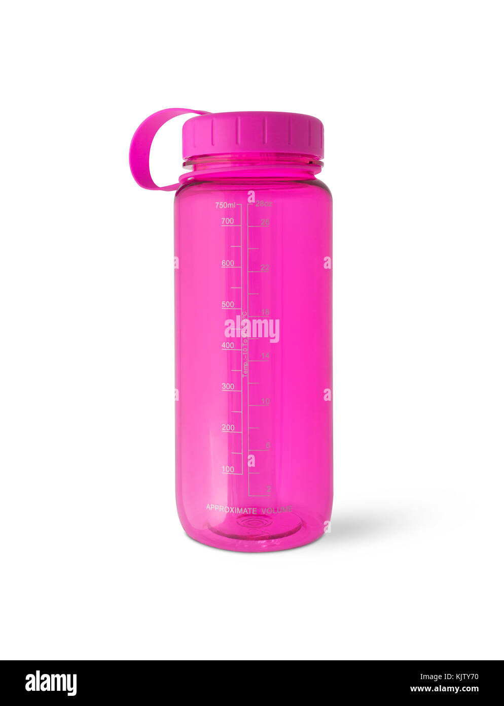 Pink Sport bottle water on isolated white background. With clipping