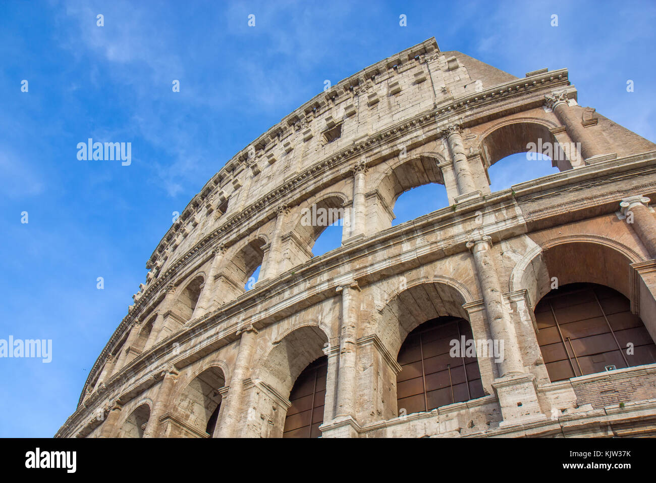 Part of the Roman Colosseum amphiteater in Rome, Italy Stock Photo