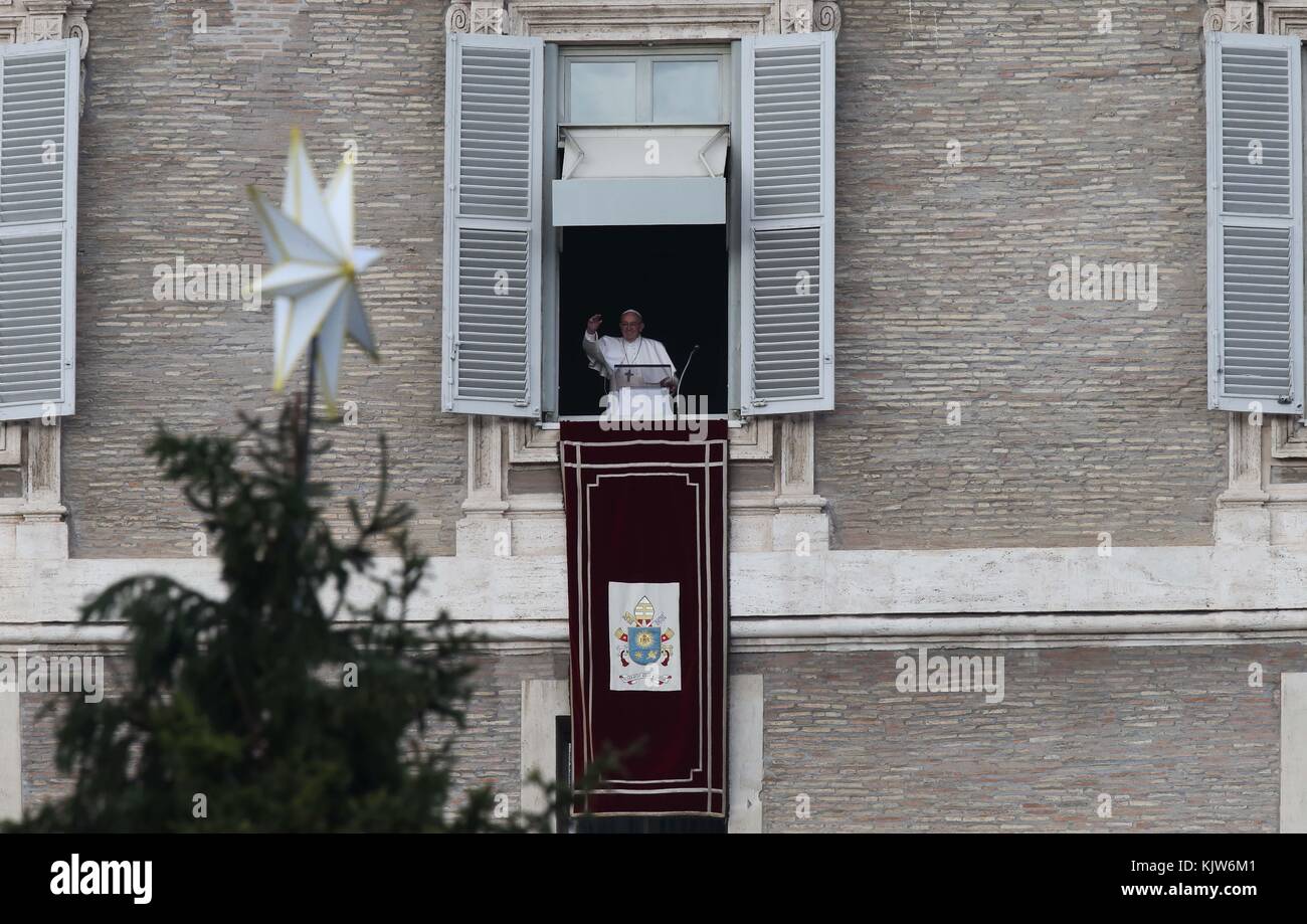 Rome, Italy. 26th Nov, 2017. POPE FRANCIS delivers Angelus prayer from ...