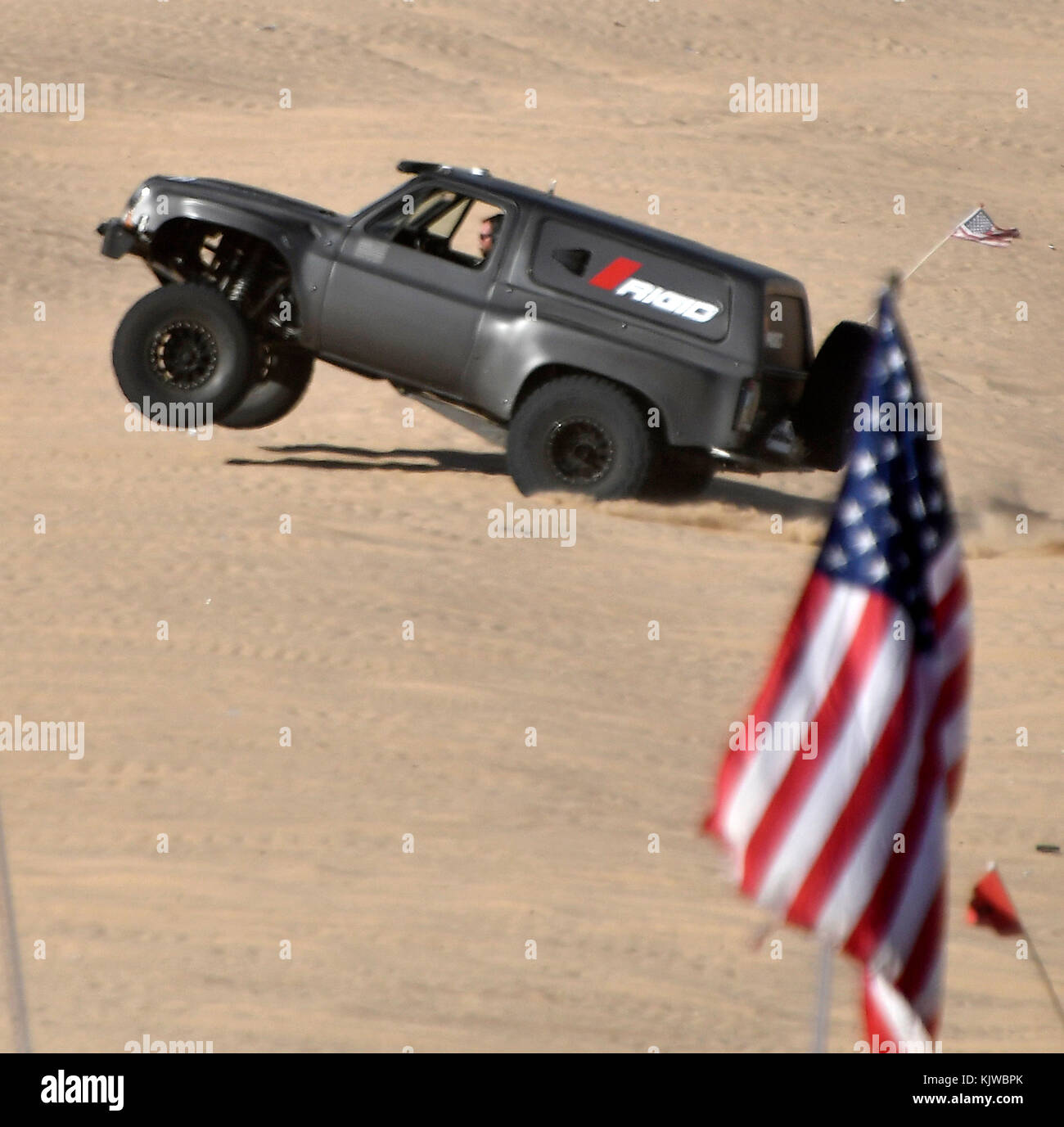 Nov 21-24, 2017. Glamis CA. Off-road Monster Energy: Ballistic BJ Baldwin  takes on the dunes with his K5 Chevrolet Blazer Prerunner at Oldsmobile  Hill during the yearly 2017 annual Thanksgiving weekend in