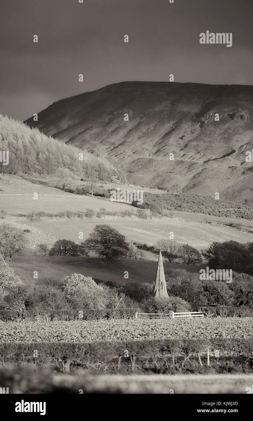 Swainby Landscape in black and white. Stock Photo