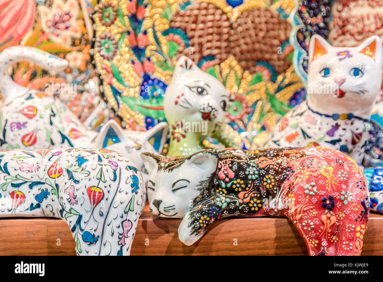 Collection of Traditional Turkish ceramics on sale at Grand Bazaar in ...