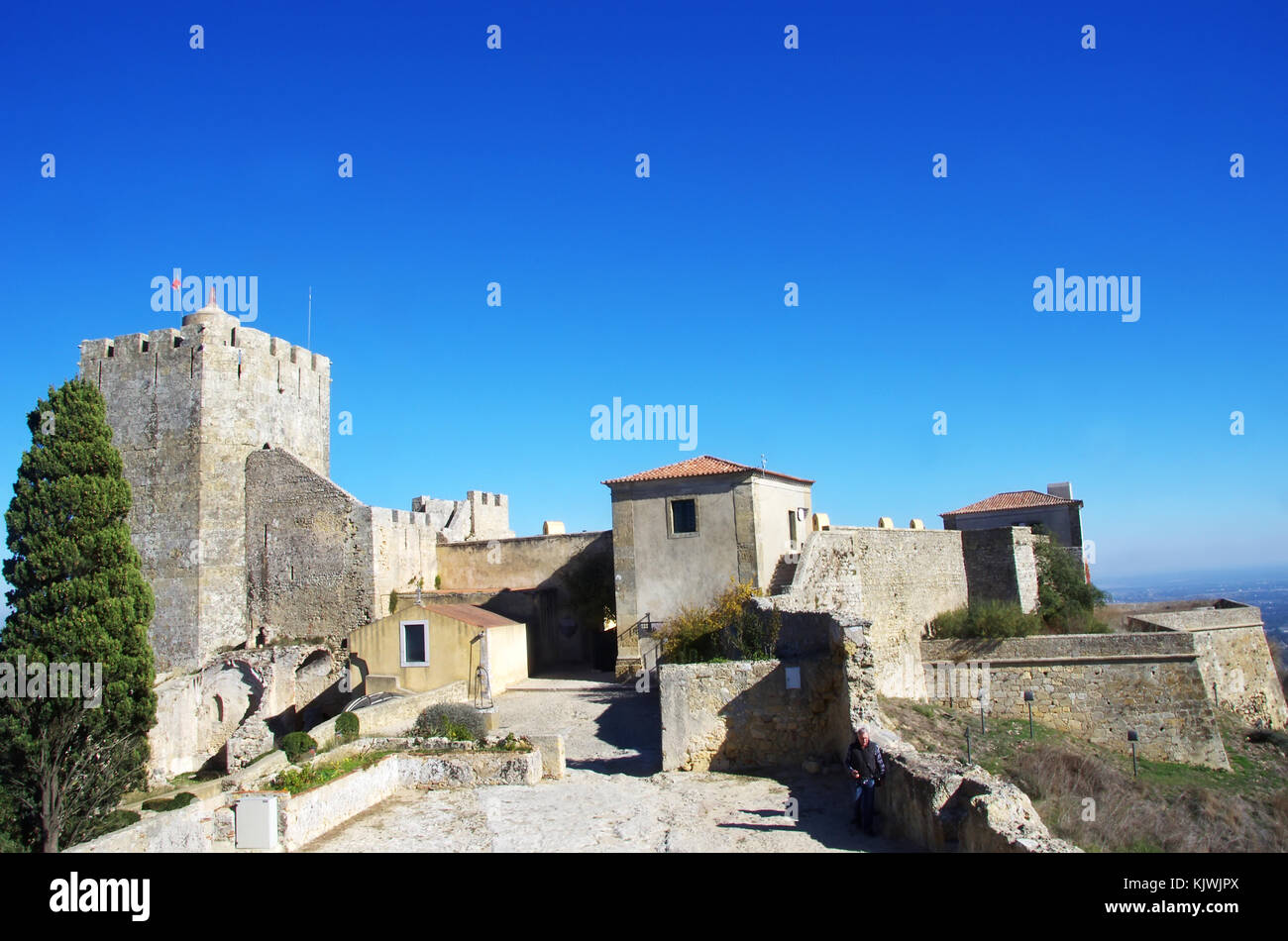 view inside the Palmela Castle. Portugal Stock Photo