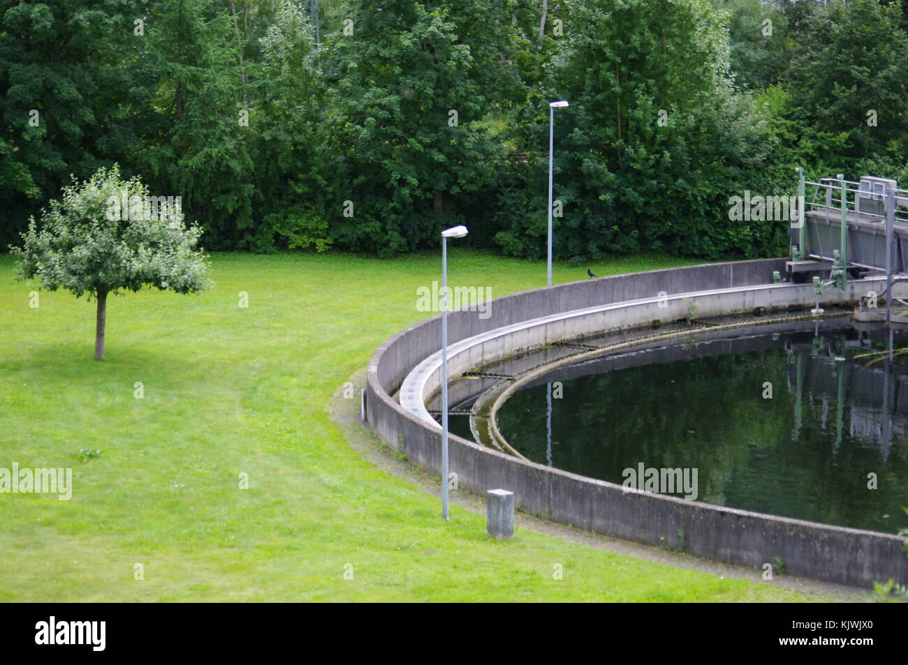 Sewerage Treatment Plant During Summer Stock Photo