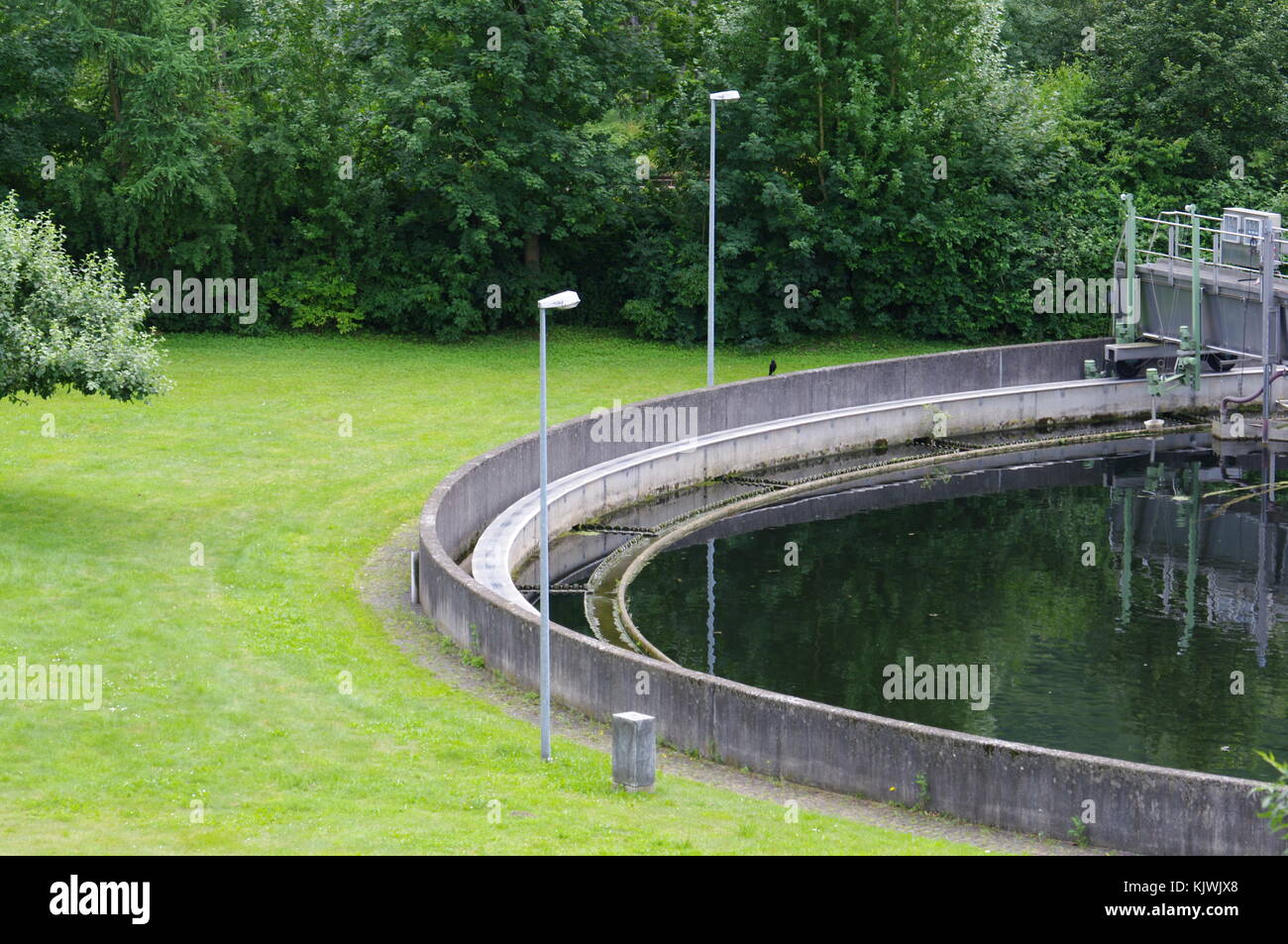 Sewerage Treatment Plant During Summer Stock Photo