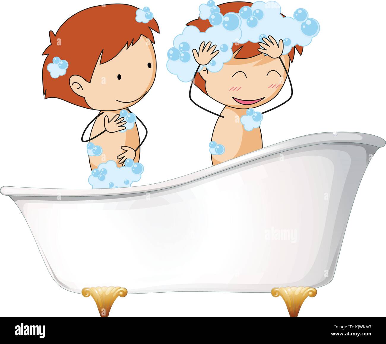 Two kids bathtub Stock Vector Images Alamy