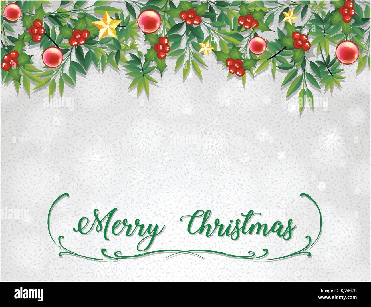 Merry Christmas card template with mistletoes illustration Stock Vector ...