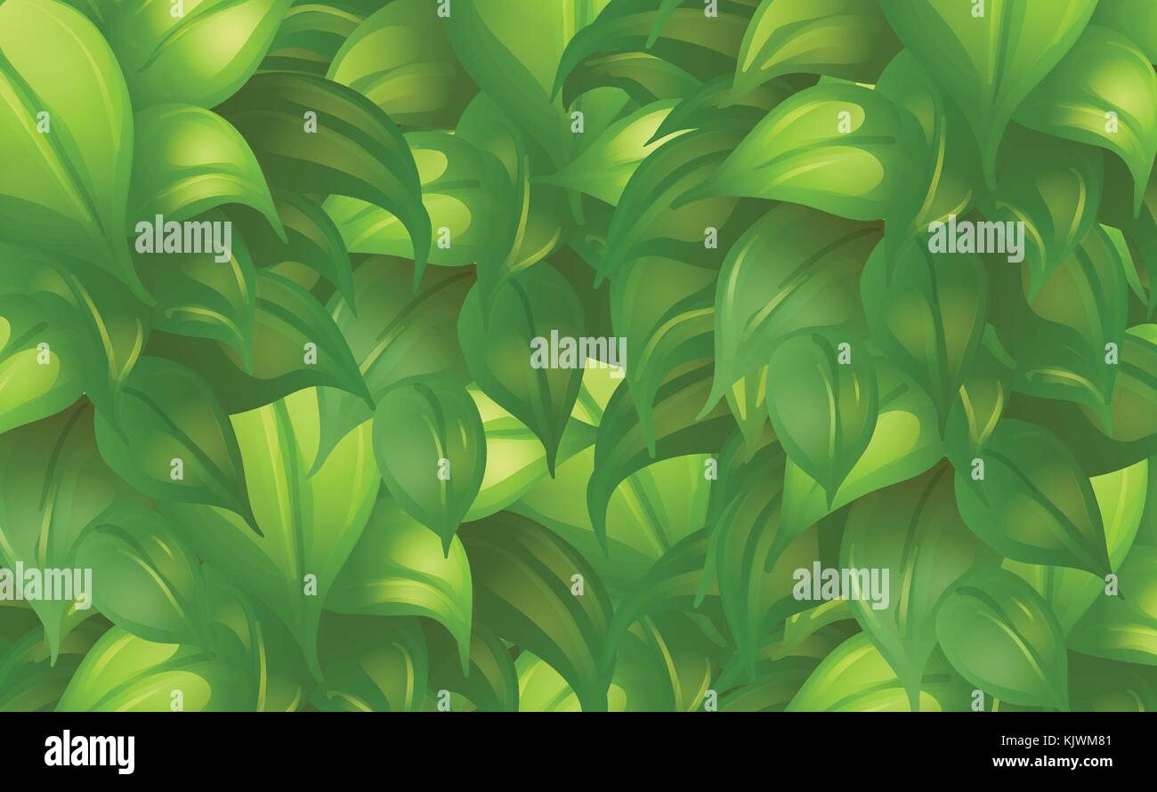 Background template with green leaves illustration Stock Vector Image ...