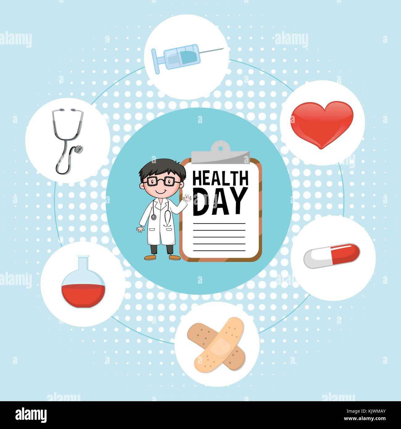 Doctor and medical elements for health day illustration Stock Vector ...